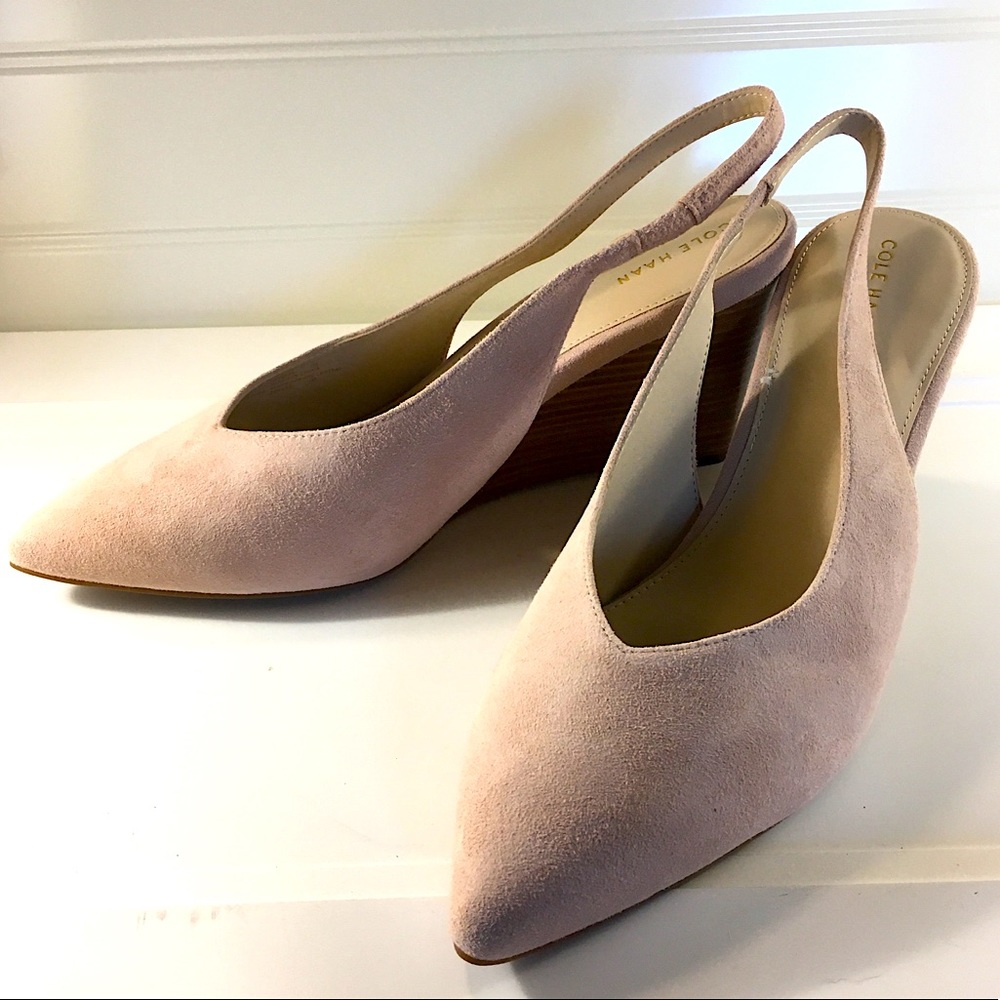Cole Haan Elnora sling back wedge pump - Mahogany Rose Suede - Picture 12 of 13